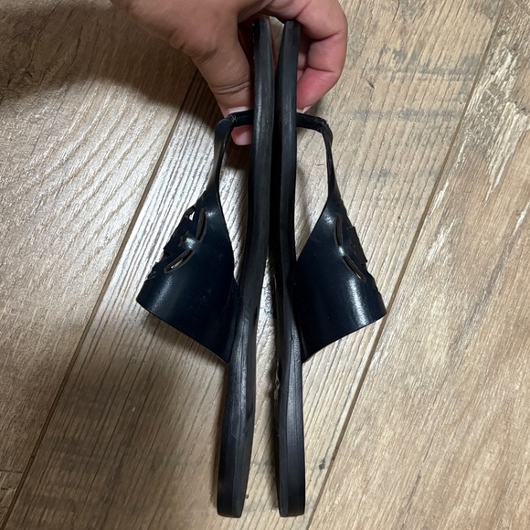 Tory Burch Black Leather Sandals - Picture 12 of 14